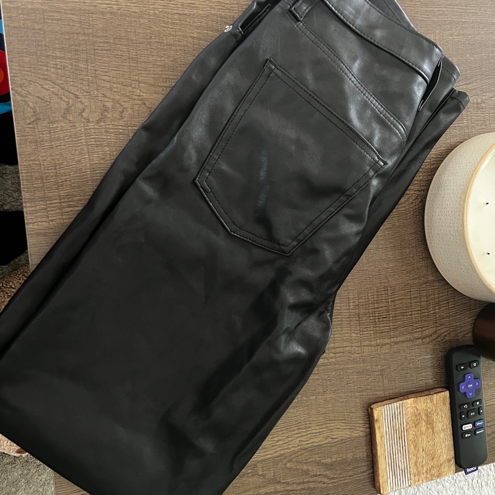 Black Faux Leather Pants